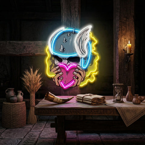 Amor Head Skull LED Neon Sign Light Pop Art