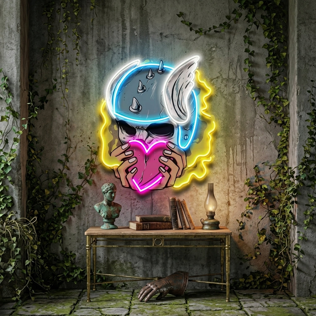 Amor Head Skull LED Neon Sign Light Pop Art