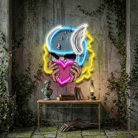 Amor Head Skull LED Neon Sign Light Pop Art