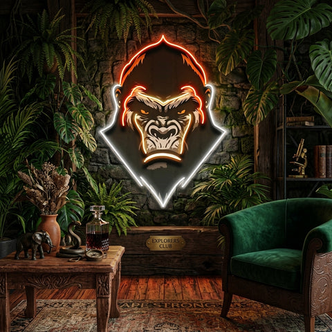 An Angry Gorilla Face LED Neon Sign Light Pop Art