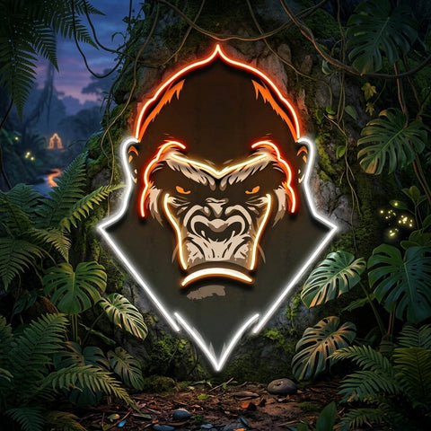 An Angry Gorilla Face LED Neon Sign Light Pop Art