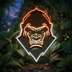 An Angry Gorilla Face LED Neon Sign Light Pop Art