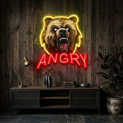Angry Bear LED Neon Sign Light Pop Art
