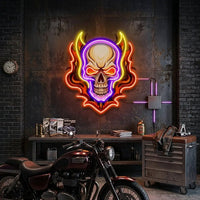 Angry Fire Skull LED Neon Sign Light Pop Art