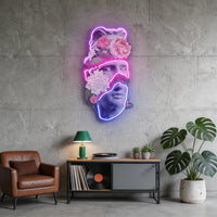Apollo Flower Head Neon Acrylic Artwork