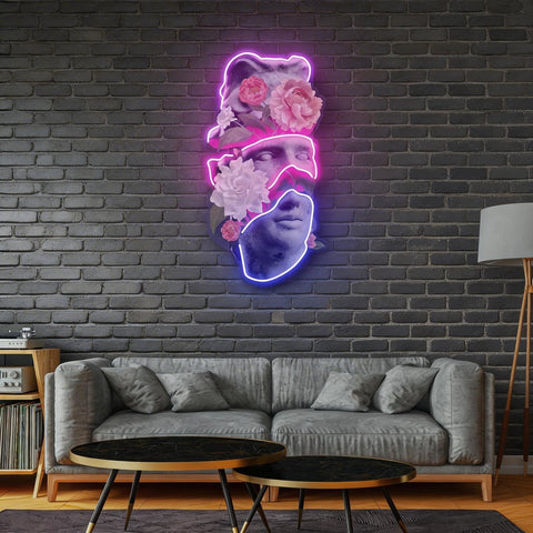 Apollo Flower Head Neon Acrylic Artwork