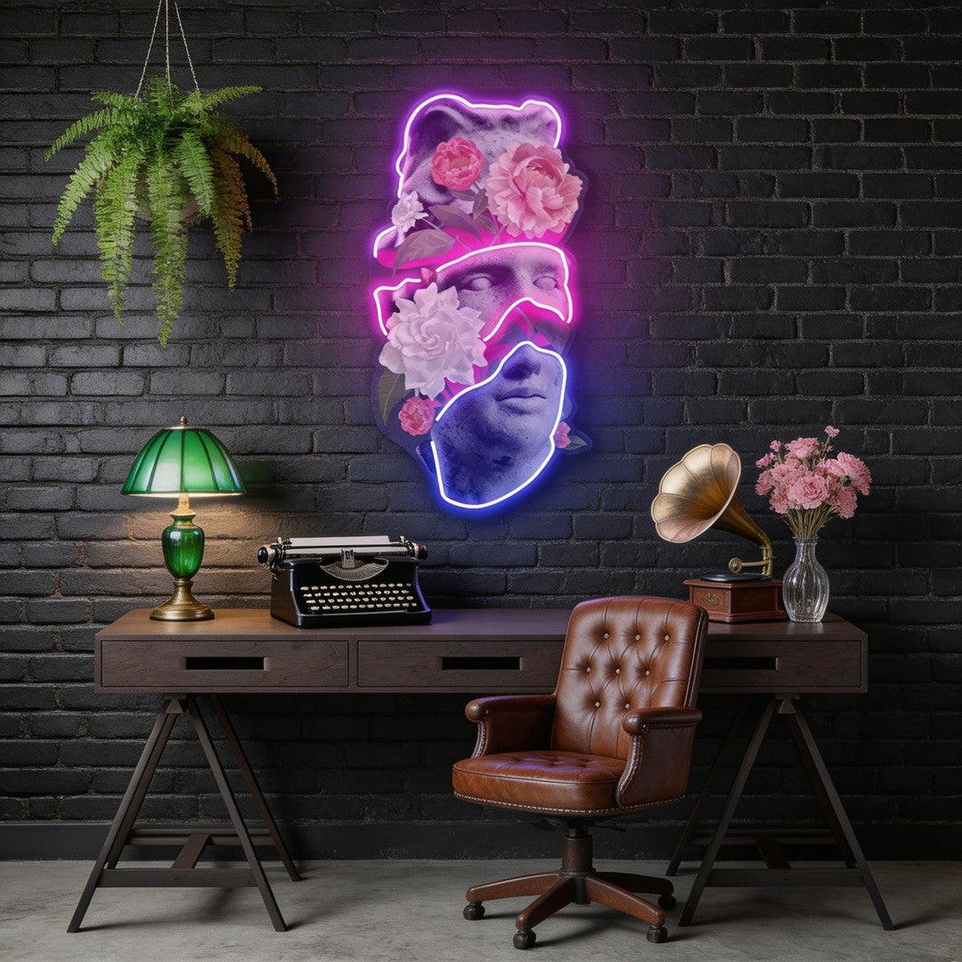 Apollo Flower Head Neon Acrylic Artwork