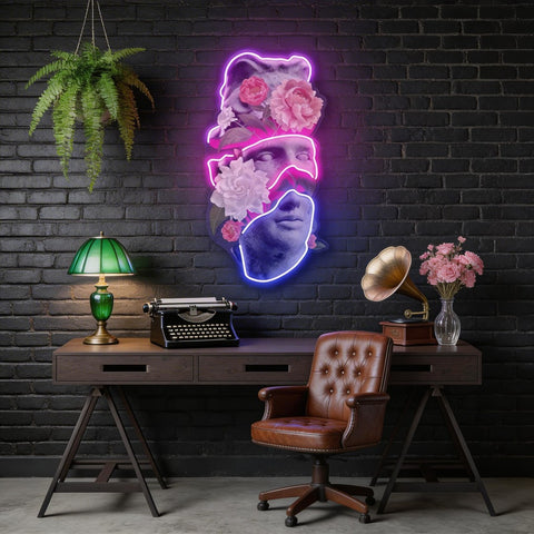 Apollo Flower Head Neon Acrylic Artwork