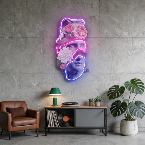 Apollo Flower Head Neon Acrylic Artwork