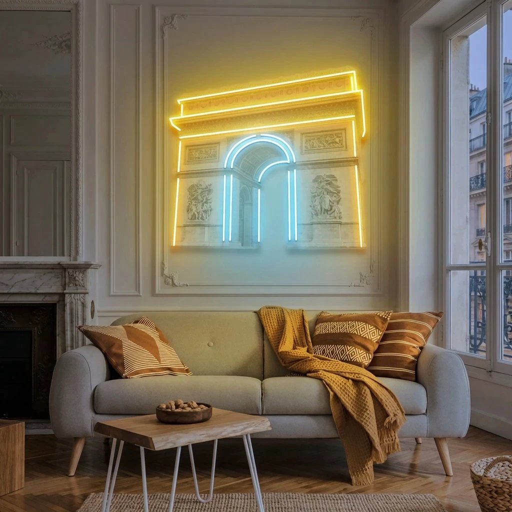 Arc de triomphe Neon Artwork Led Neon Sign Light