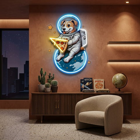 Astrodog Pizza LED Neon Sign Light Pop Art