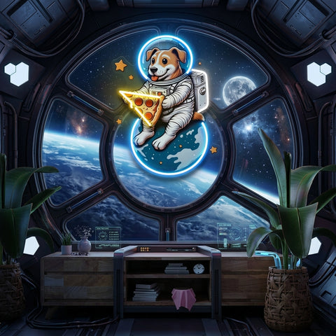 Astrodog Pizza LED Neon Sign Light Pop Art