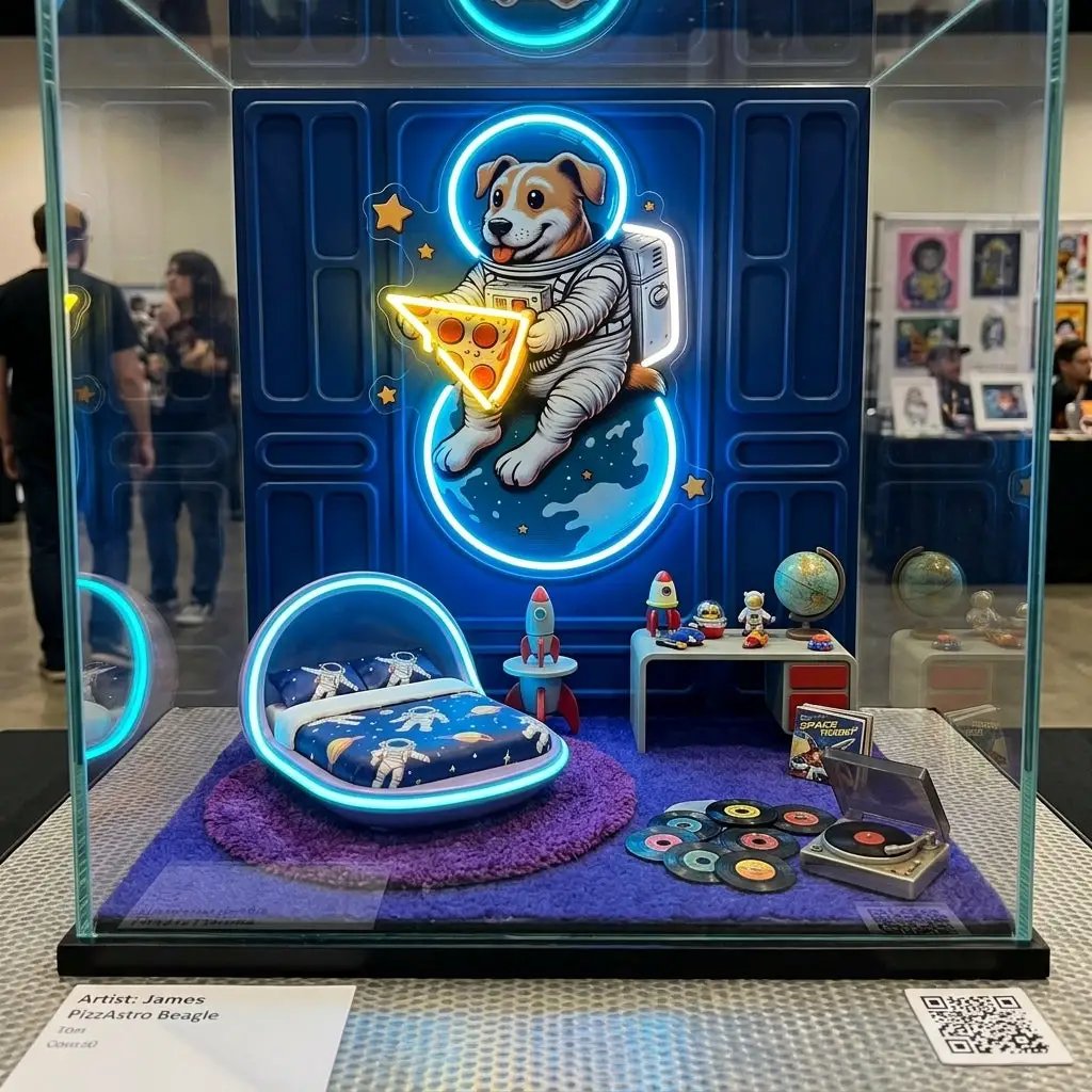 Astrodog Pizza LED Neon Sign Light Pop Art