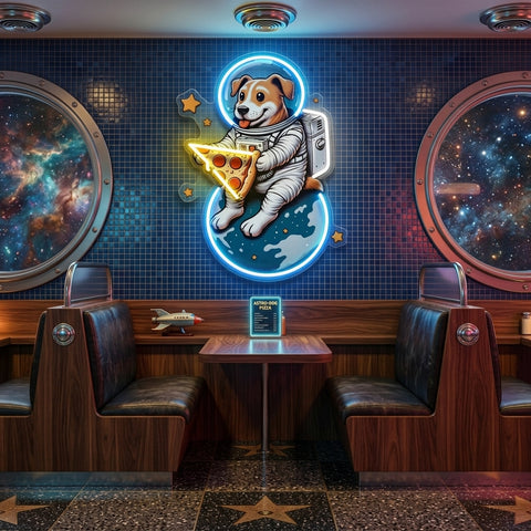 Astrodog Pizza LED Neon Sign Light Pop Art