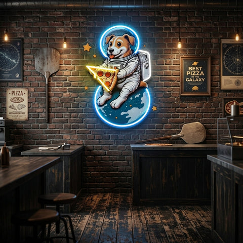 Astrodog Pizza LED Neon Sign Light Pop Art