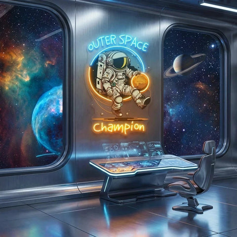 Astronaut Champion For Space Artwork Led Neon Sign Light