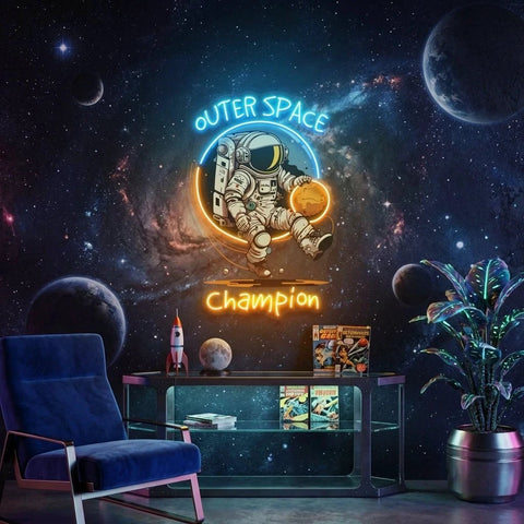 Astronaut Champion For Space Artwork Led Neon Sign Light