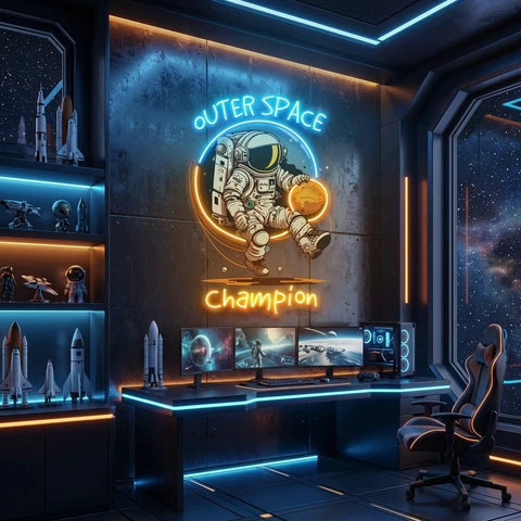 Astronaut Champion For Space Artwork Led Neon Sign Light