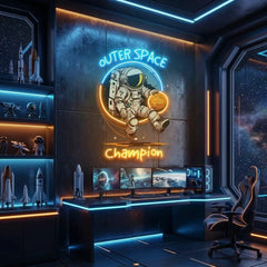 Astronaut Champion For Space Artwork Led Neon Sign Light