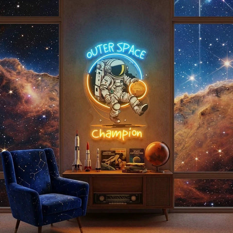 Astronaut Champion For Space Artwork Led Neon Sign Light