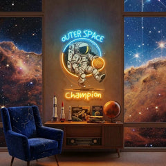 Astronaut Champion For Space Artwork Led Neon Sign Light