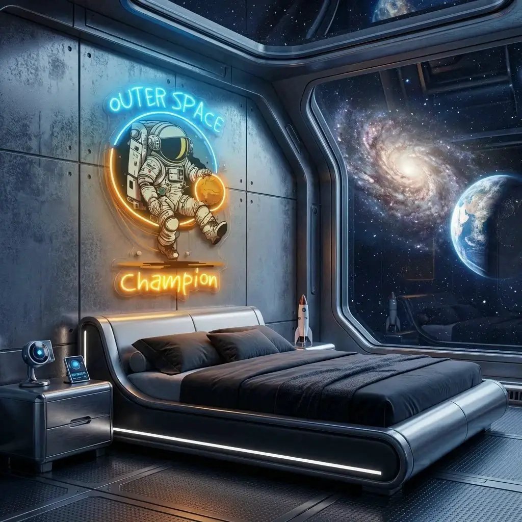 Astronaut Champion For Space Artwork Led Neon Sign Light