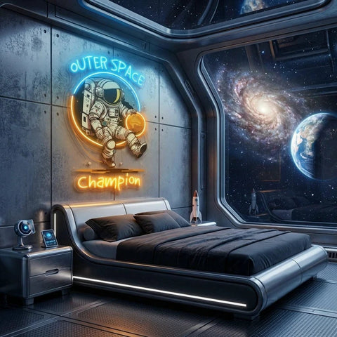 Astronaut Champion For Space Artwork Led Neon Sign Light