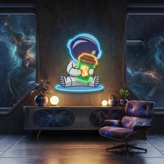 Astronaut Coffee Artwork Led Neon Sign Light