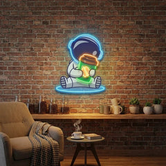 Astronaut Coffee Artwork Led Neon Sign Light
