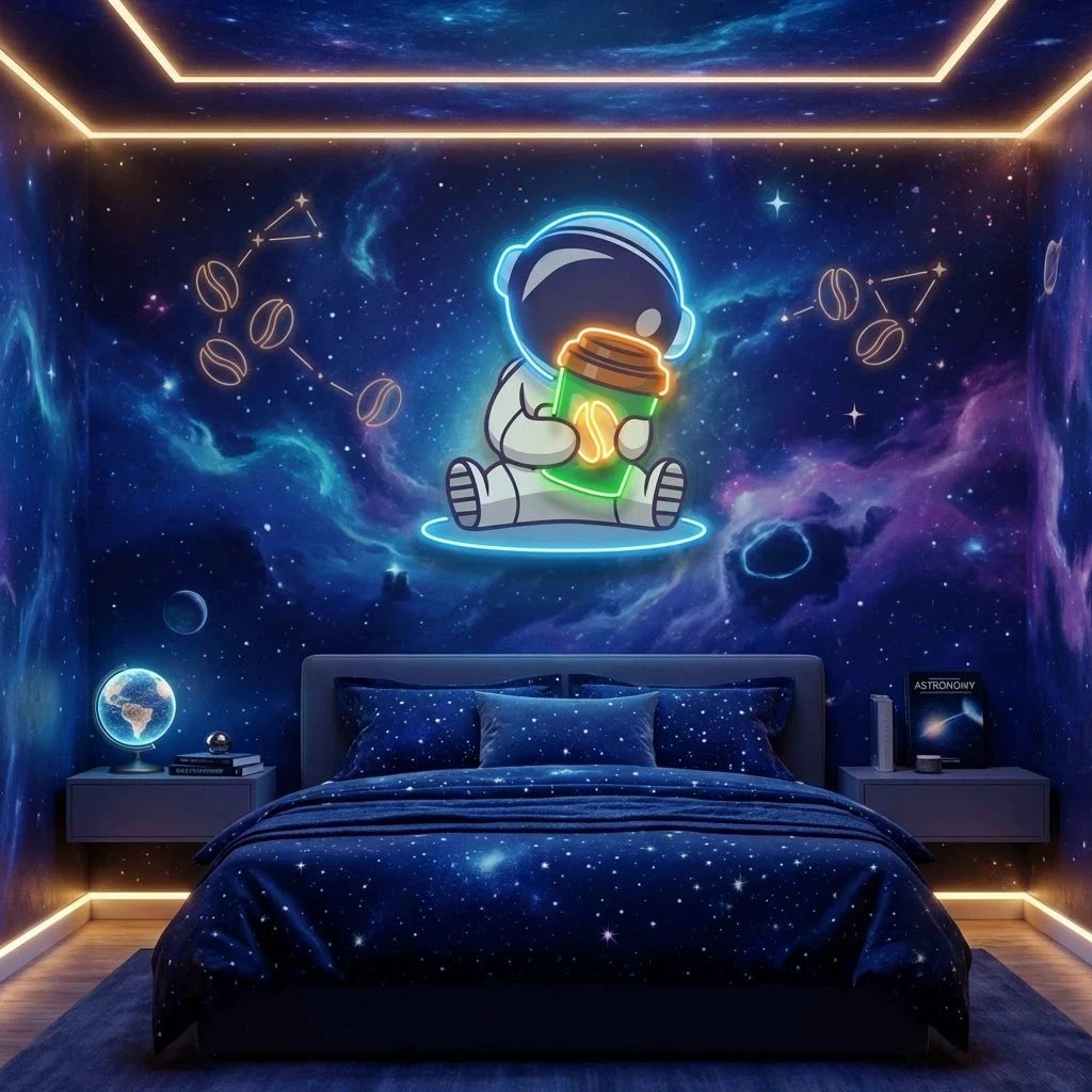 Astronaut Coffee Artwork Led Neon Sign Light
