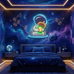 Astronaut Coffee Artwork Led Neon Sign Light