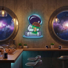Astronaut Coffee Artwork Led Neon Sign Light