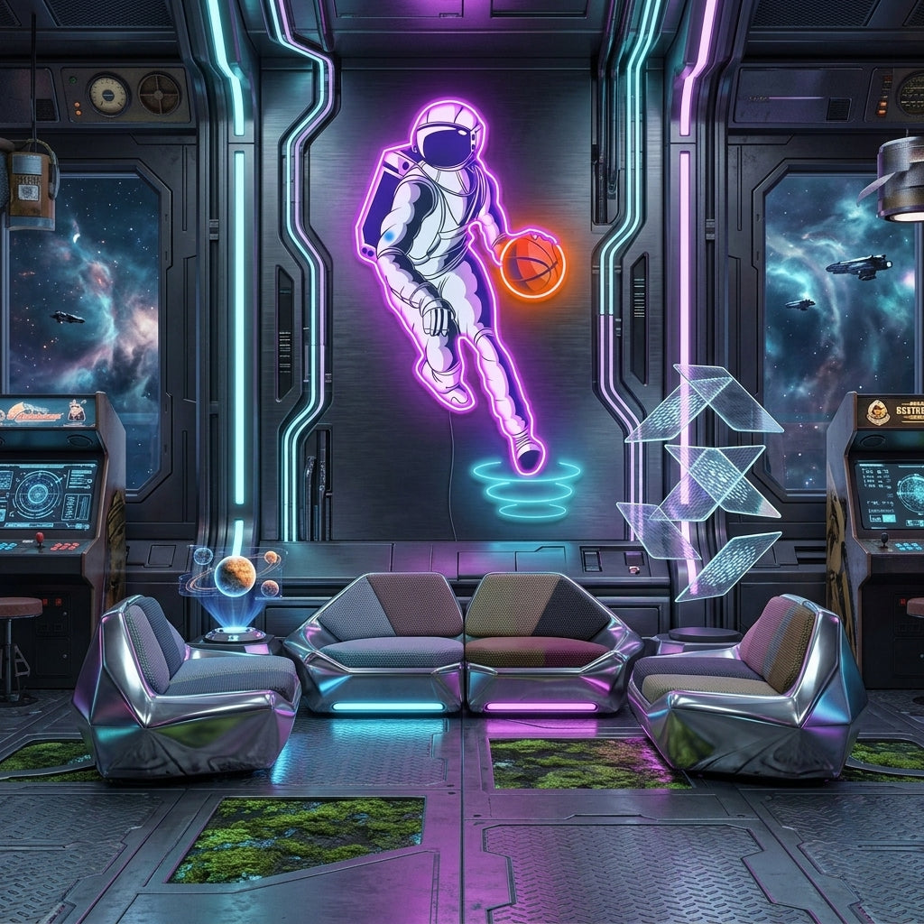 "Astroballer" Neon x Acrylic Artwork