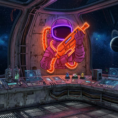 Astronaut Sight Gun Head LED Neon Sign Light Pop Art