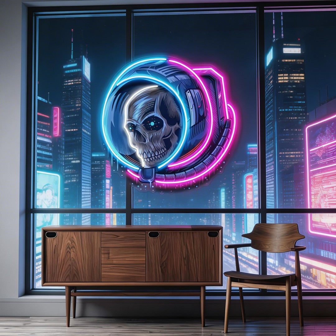 Astronaut Skull LED Neon Sign Light Pop Art