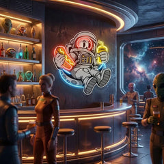 Astronaut Skull Hotdog Artwork Led Neon Sign Light