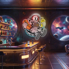 Astronaut Skull Hotdog Artwork Led Neon Sign Light
