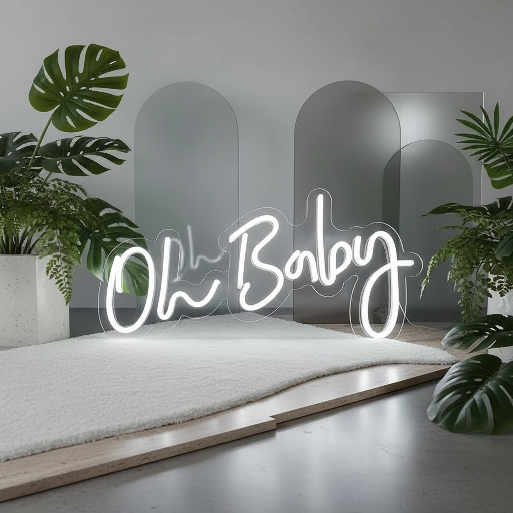 Oh Baby Neon Sign for Baby Shower Decoration