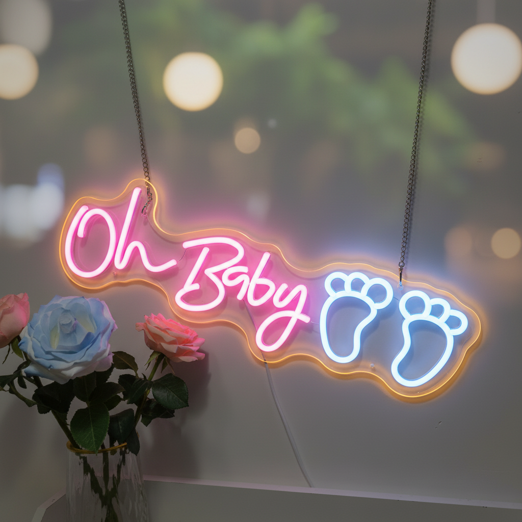 Oh Baby Neon Sign Custom Baby Shower Sign