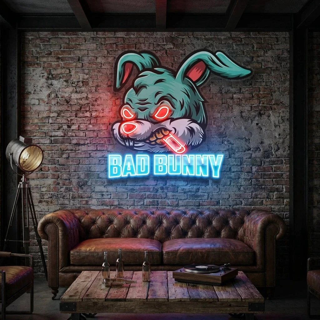 Bad Bunny Artwork Led Neon Sign Light