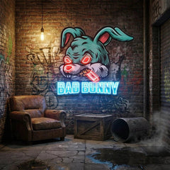 Bad Bunny Artwork Led Neon Sign Light