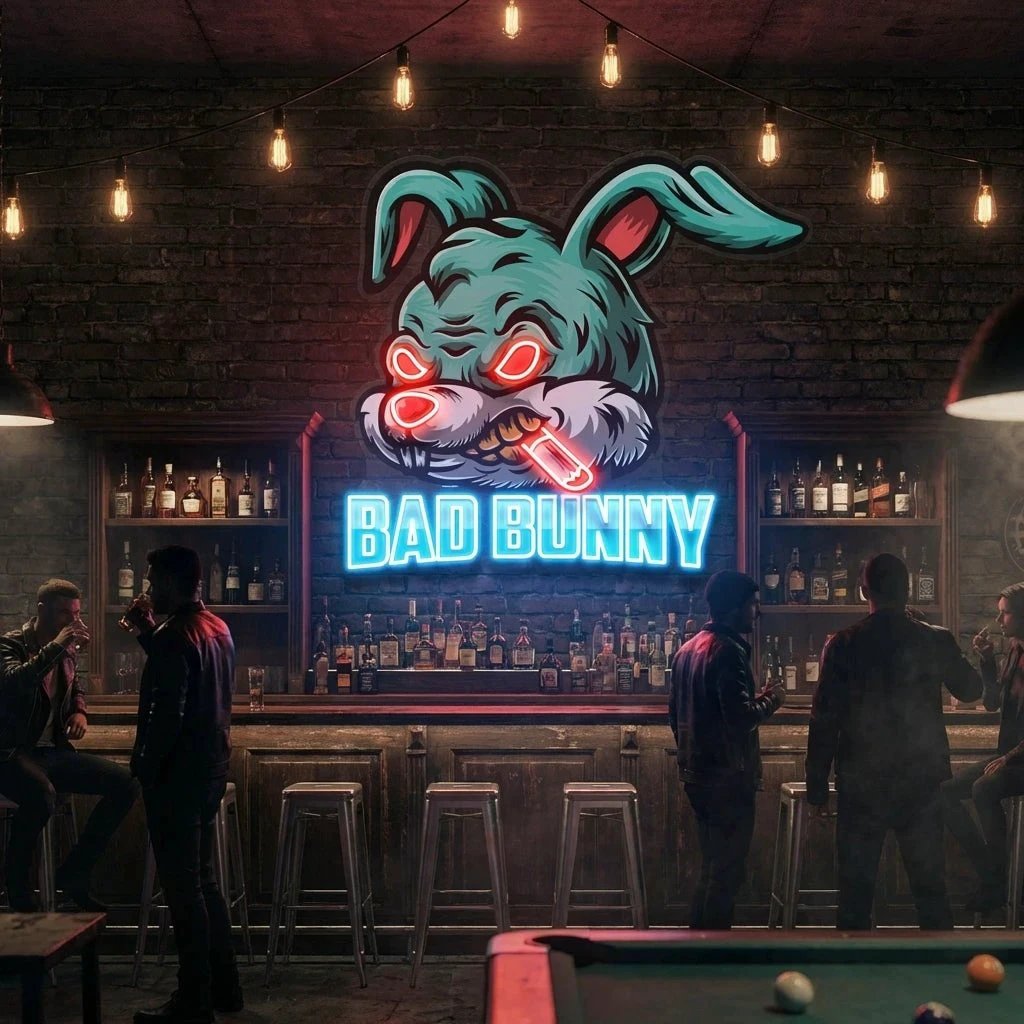 Bad Bunny Artwork Led Neon Sign Light