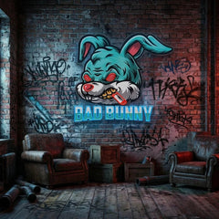 Bad Bunny Artwork Led Neon Sign Light