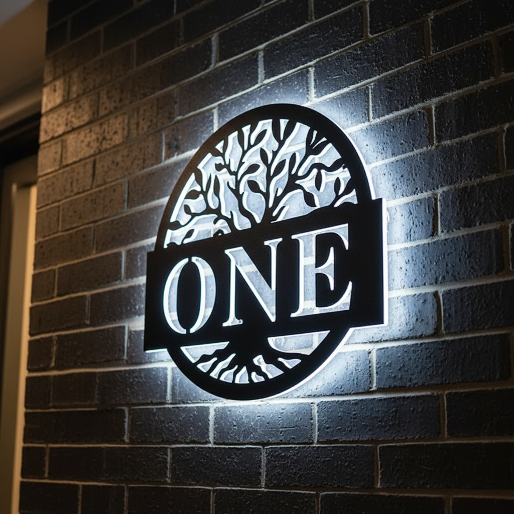 Round Metal Address Sign for House