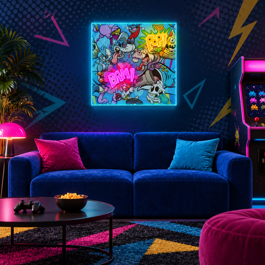 "Bam Pop"" Neon x Acrylic Artwork