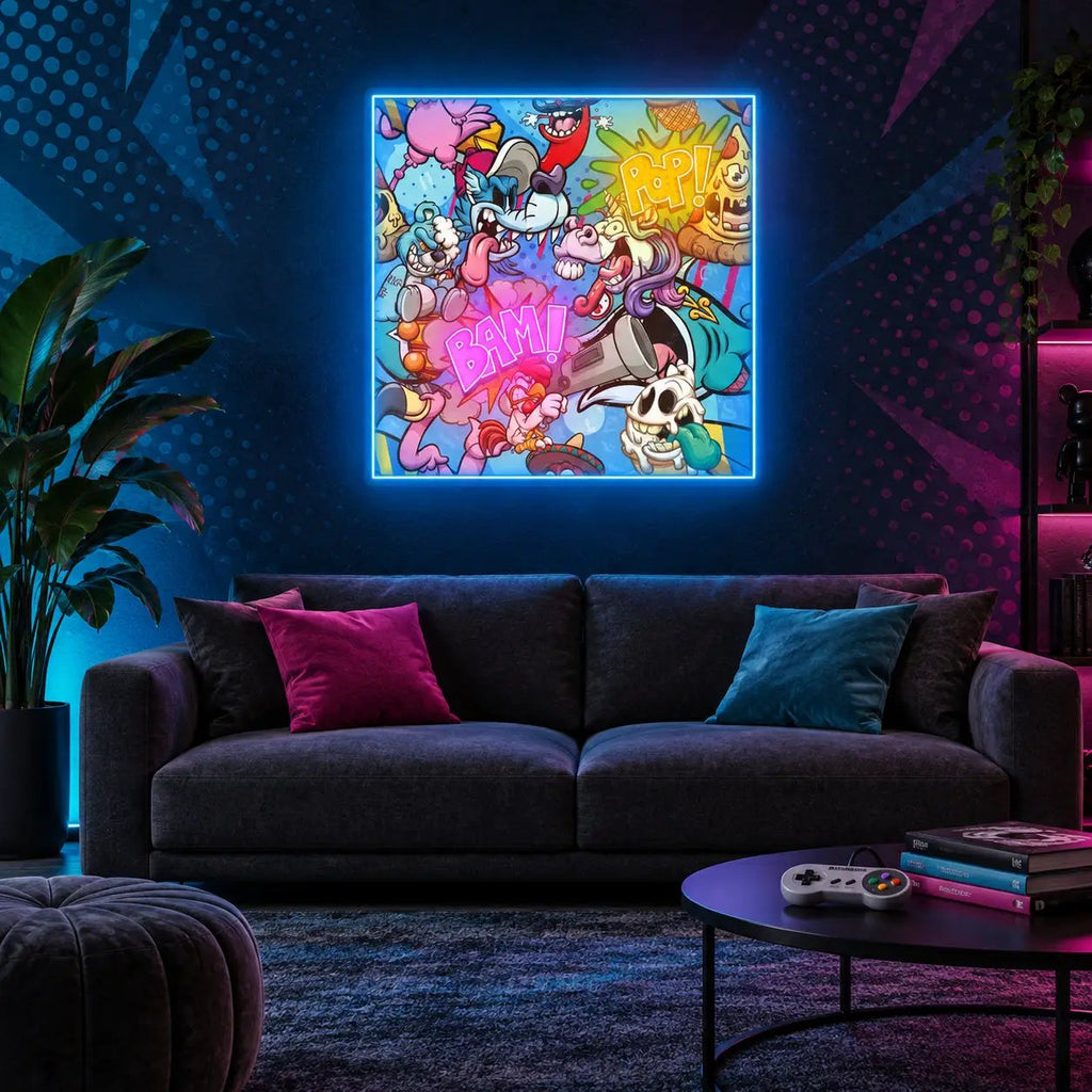 "Bam Pop"" Neon x Acrylic Artwork