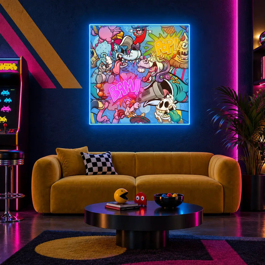"Bam Pop"" Neon x Acrylic Artwork