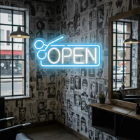 Hair Salon Open Neon Sign Custom Shop Neon Sign