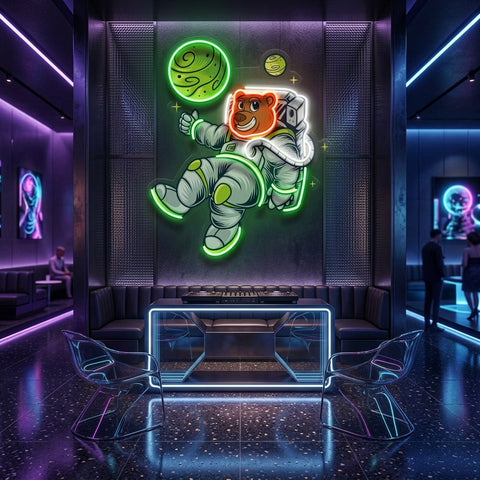 Bear Space LED Neon Sign Light Pop Art