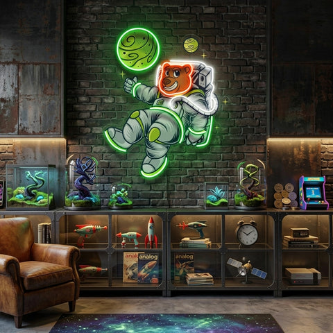 Bear Space LED Neon Sign Light Pop Art